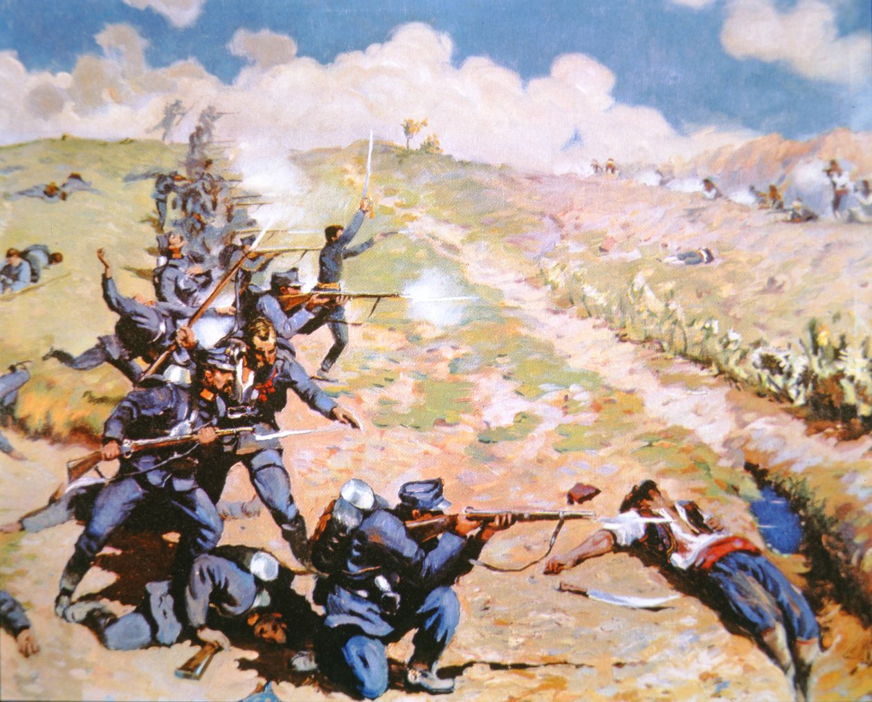 Austríacos atacando as tropas montenegrinas de A. (after) Prachazka