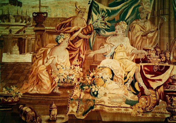 Ásia, de uma tapeçaria dos quatro cantos do mundo, detalhe de figuras, primeira metade do século XVIII (detalhe de 194760) de A. Baertams