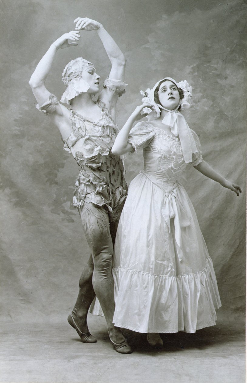 Nijinski e a Karsavina dançando no Ballet 