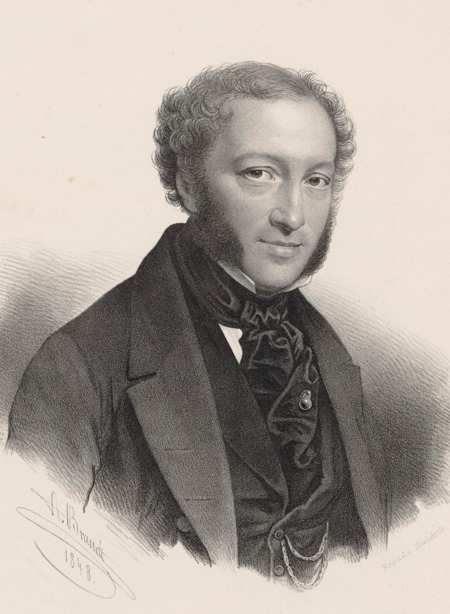 Retrato do pianista e compositor Ignaz Moscheles 1794-1870 , 1848. de A. Brandt