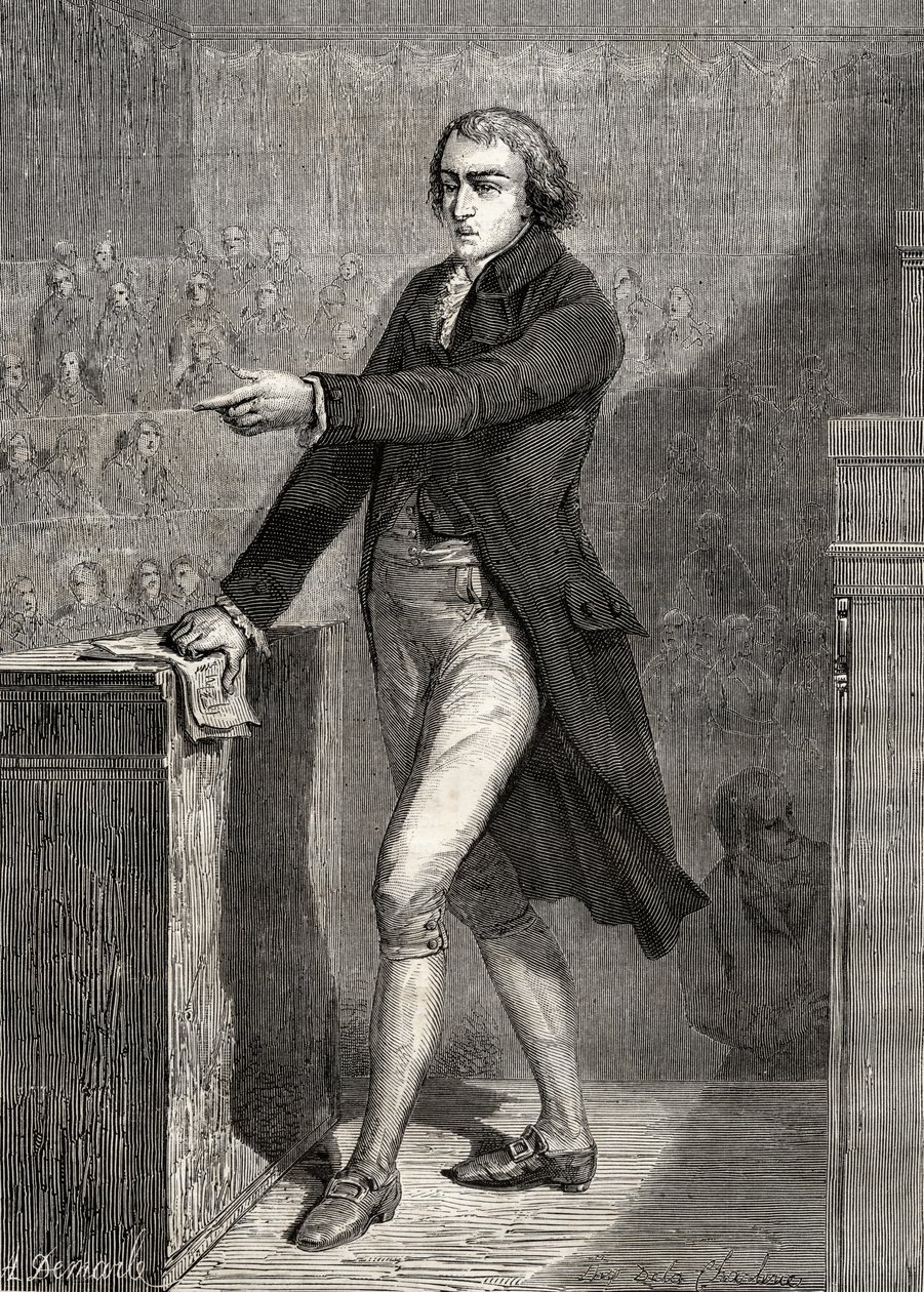 Jean-Baptiste Louvet de Couvrai, gravado por H. de la Charlerie, de "História da Revolução Francesa" por Louis Blanc (1811-82) de A. Demarle