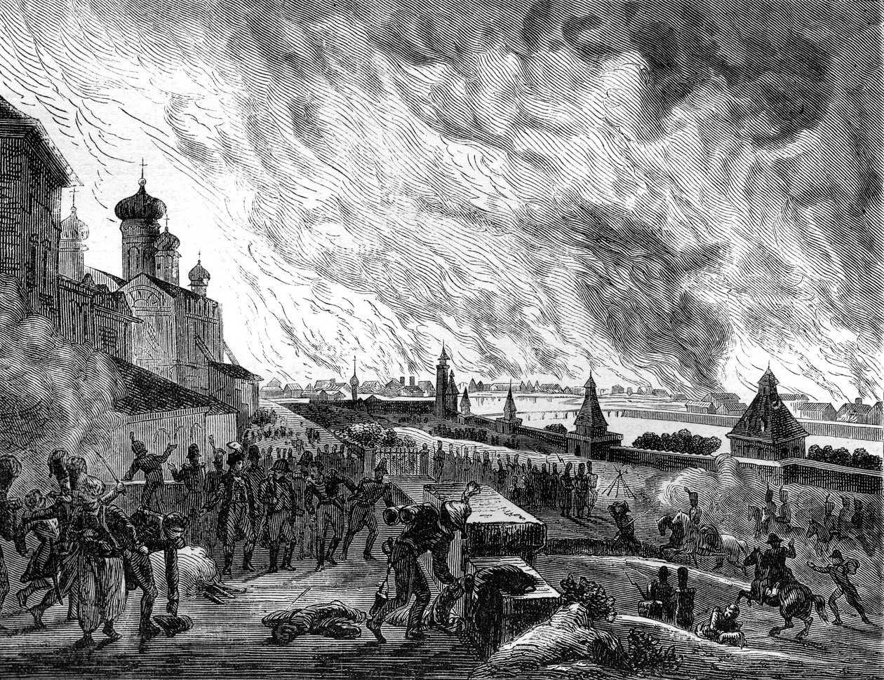 Moscou em chamas, 15 de setembro de 1812 1882-1884. de A. Etienne