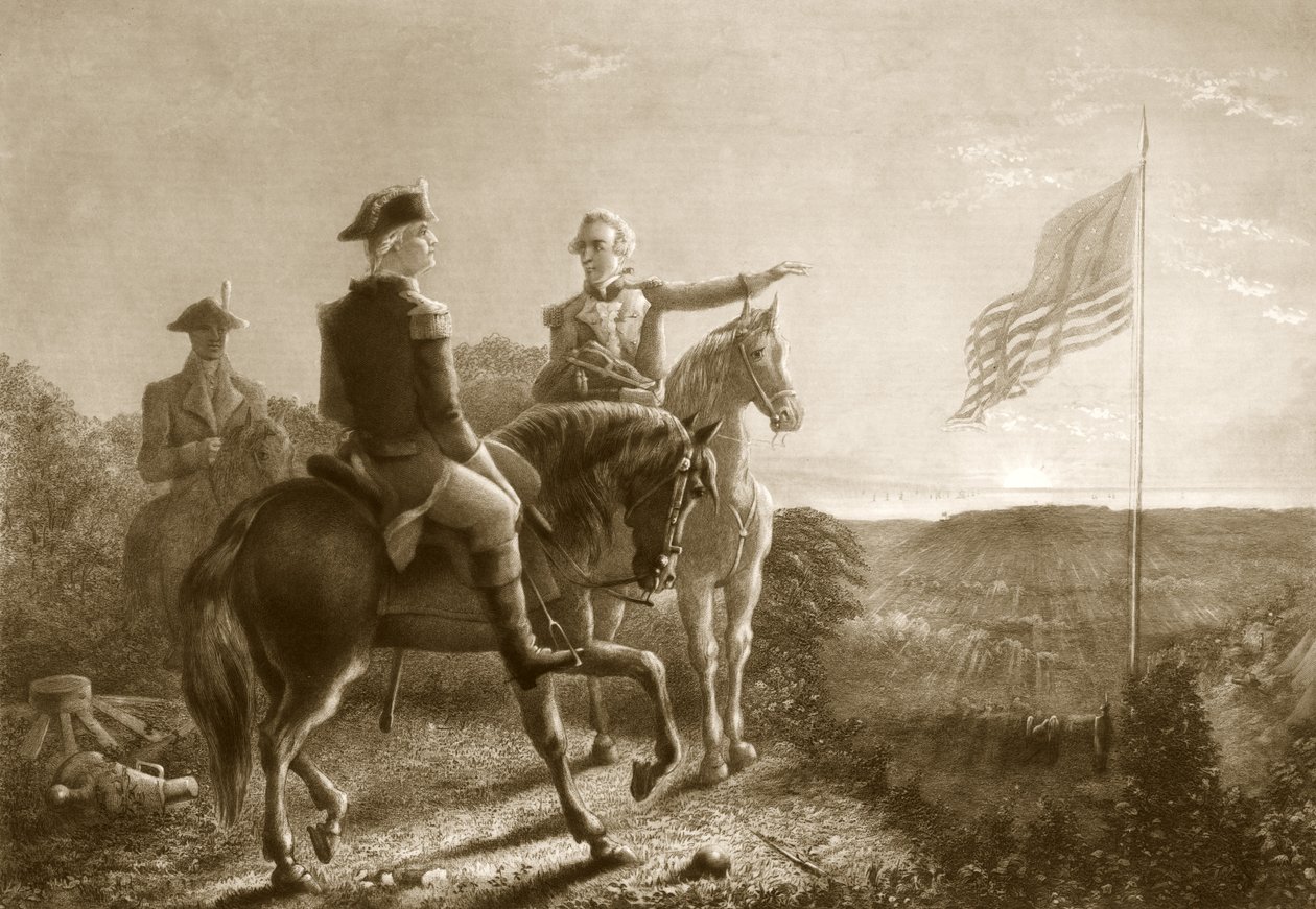 O amanhecer da paz, manhã da rendição de Yorktown, bar. 1881 de A. Gilchrist Campbell