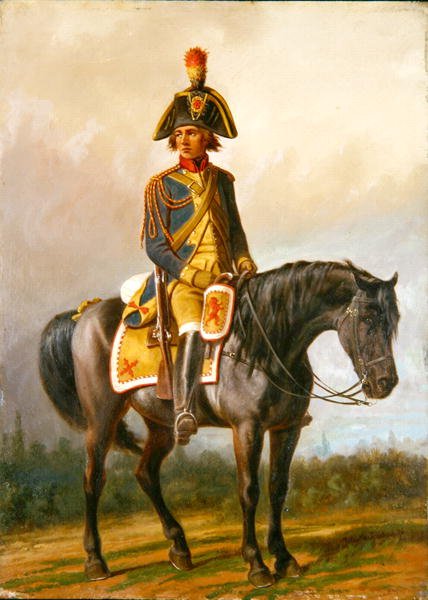 Um Oficial de Polícia dos Estados Unidos da Bélgica Montado a Cavalo de A. Jules Van Imschoot