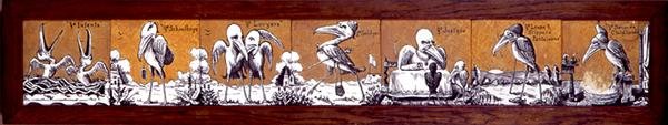 Painel de azulejos, c.1876 (meios mistos) de A. Masson