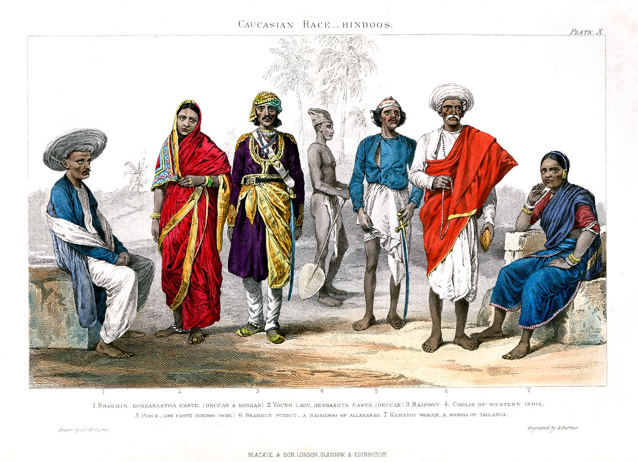 Raça caucasiana, Hindus, 1800-1900. de A. Portier