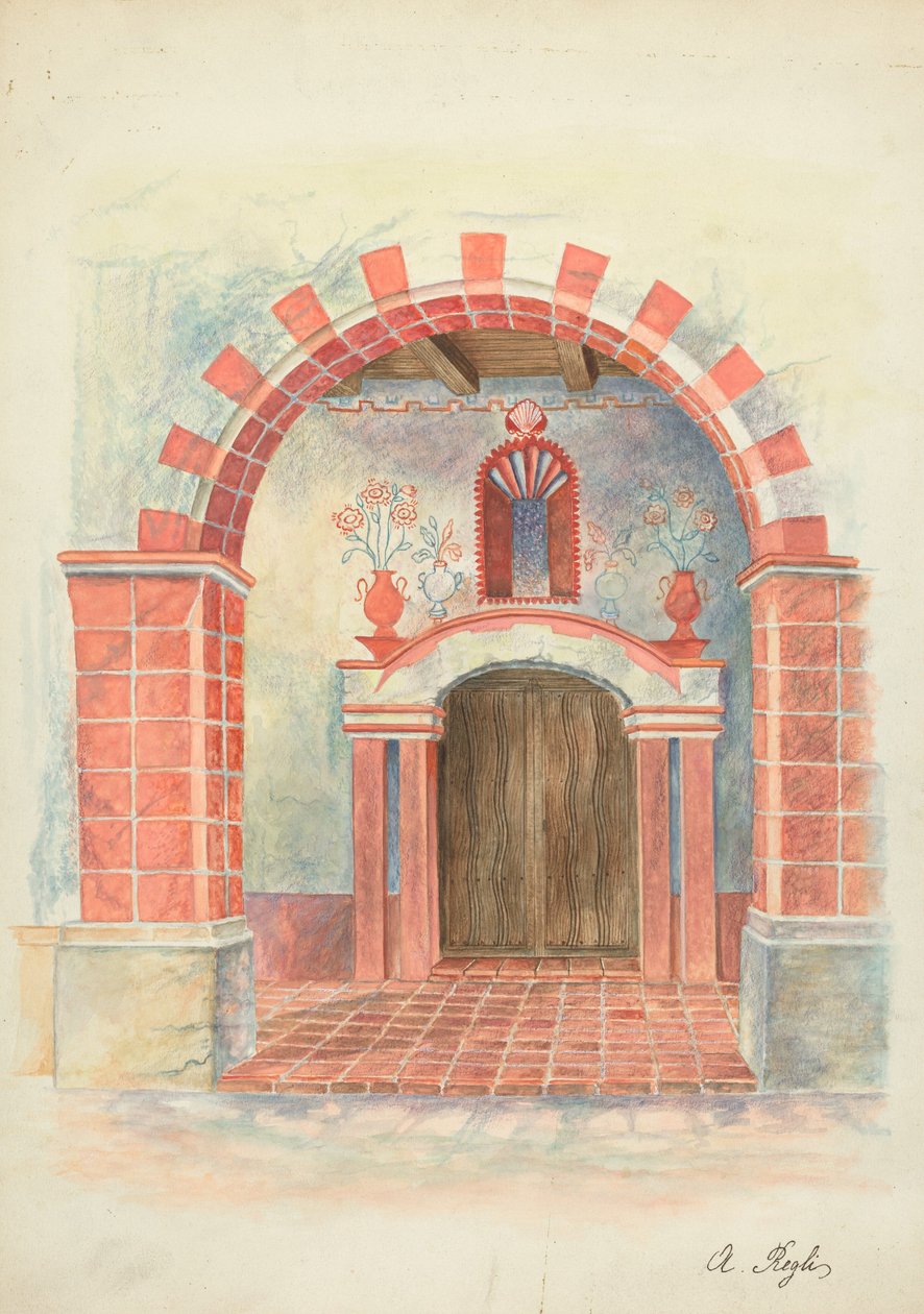 Desenho de restauração de A. Regli