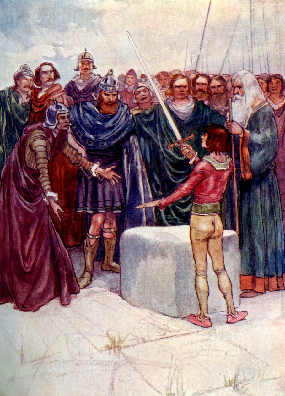 Ele ficou lá, segurando a espada mágica na mão, 1905. de A. S. Forrest