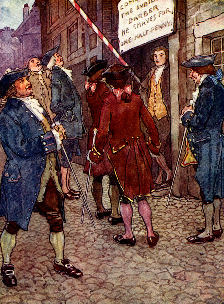 A loja de Richards logo se tornou a moda, 1750, 1905 de A. S. Forrest