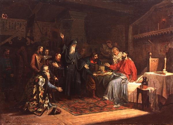 Convidando o Príncipe Posharsky para Liderar a Libertação de Moscou dos Polacos em 1616 de A. Shvaykevich