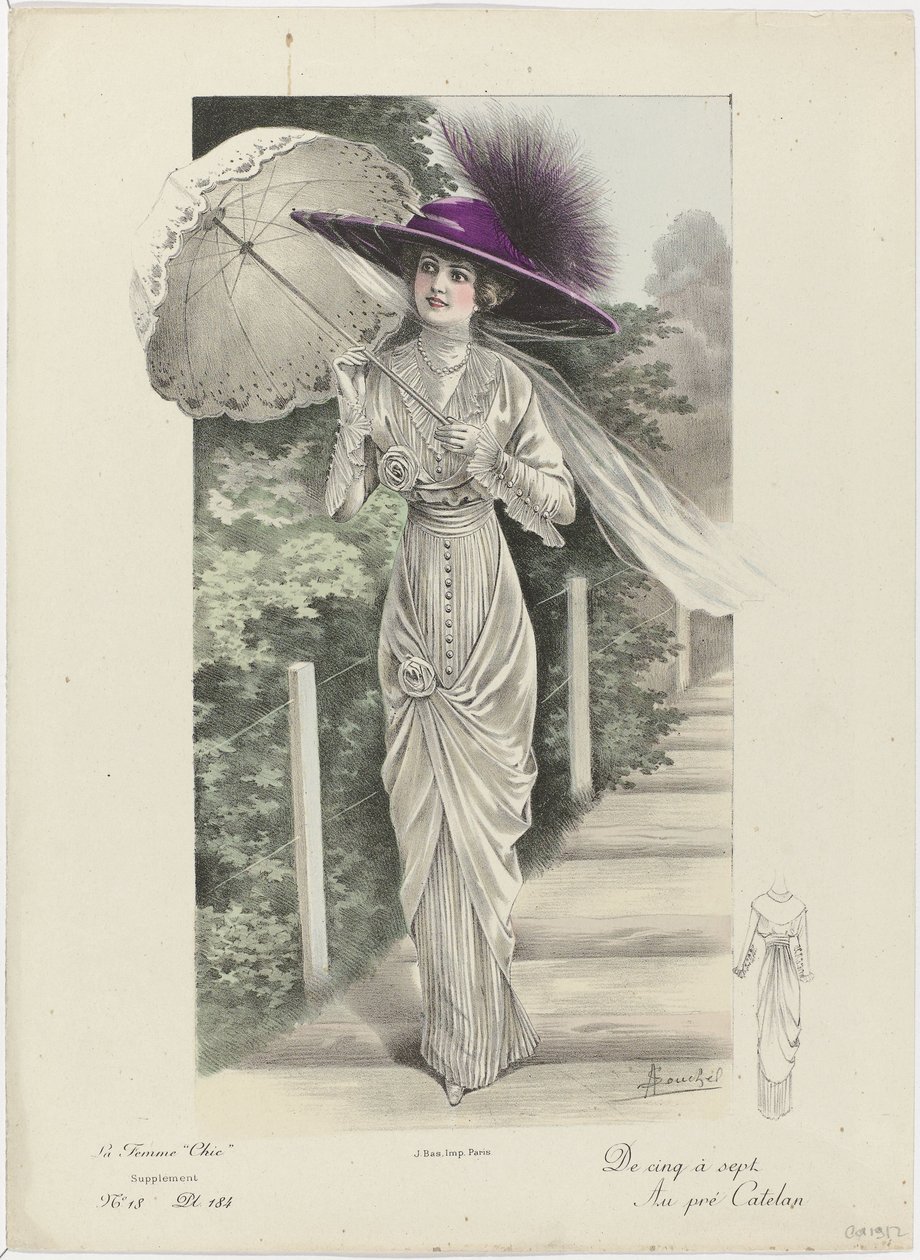 La Femme Chic, Suplemento, ca. 1912, No. 18, Pl. 184: De cinco a sete (...) de A. Souchel
