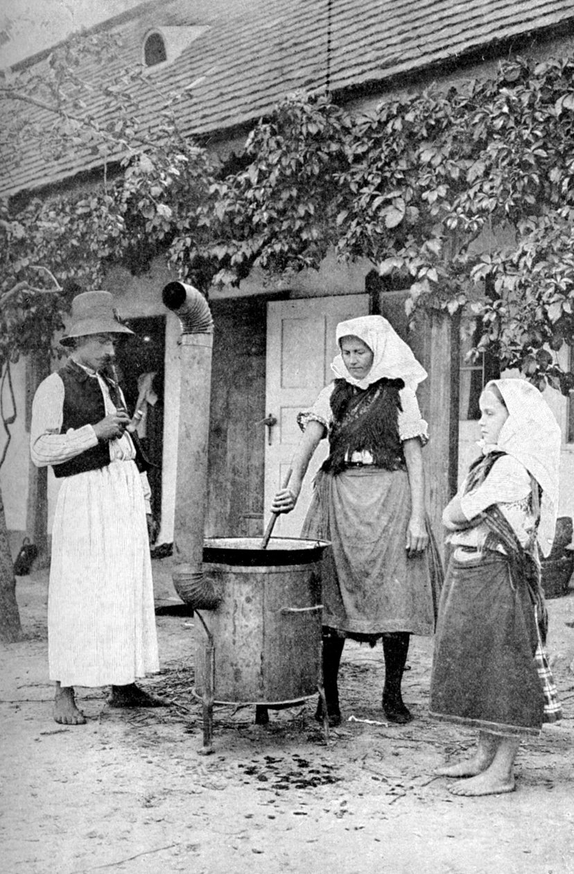 Fazendo geléia em Czinkota, Hungria, 1922. de A. W. Cutler