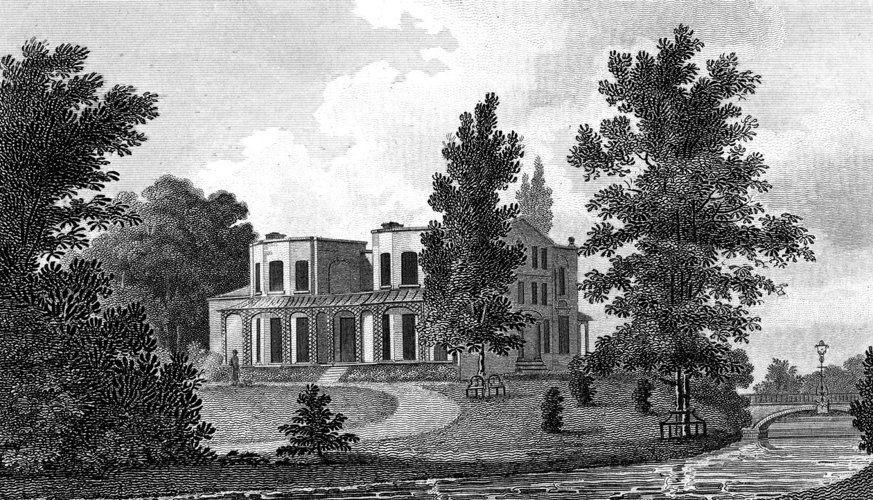 Lord Nelsons Villa em Merton, século XIX. de A Warren