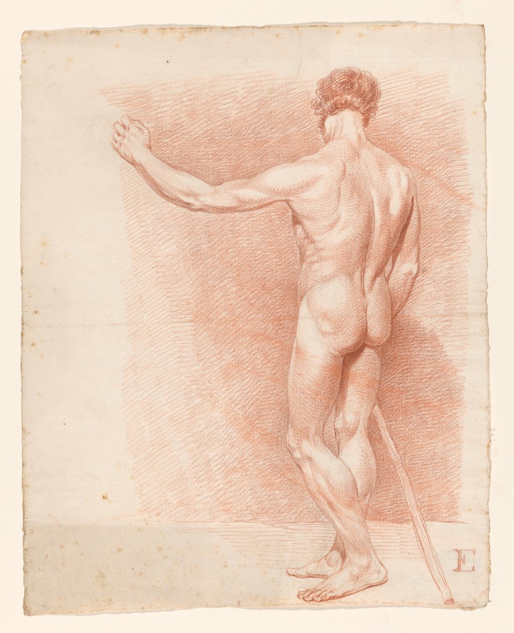 Homem nu em pé, visto por trás de A. Waterloo (attributed to)