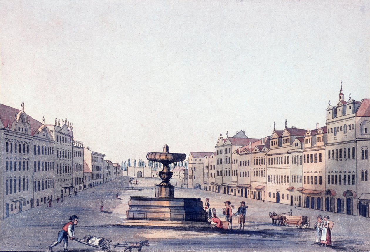 Mercado de Cavalos, c.1810 de A. and Berka, Johann Gustav