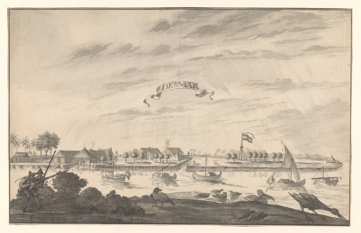 Vista de Demak O Mak (título no objeto) de A. de Nelly (possibly)