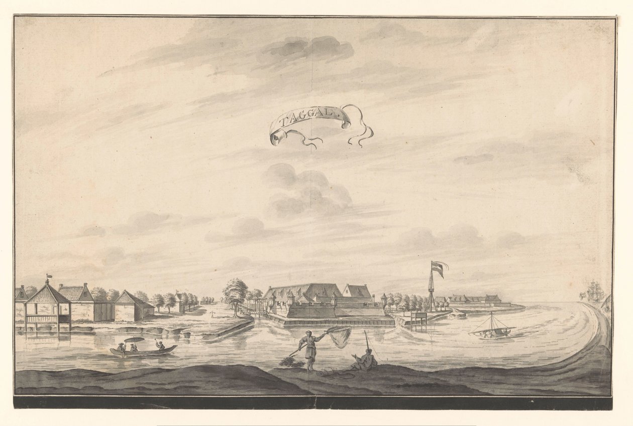 Vista de Tegal
Taggal (título sobre o objecto) de A. de Nelly (possibly)
