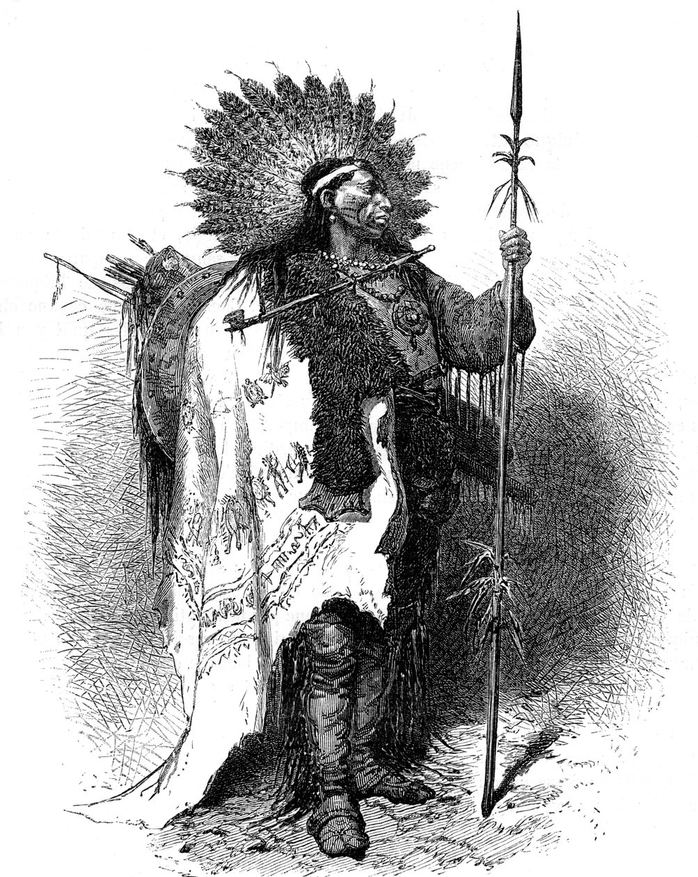 Um nativo americano, EUA, século XIX. de A. de Neuville