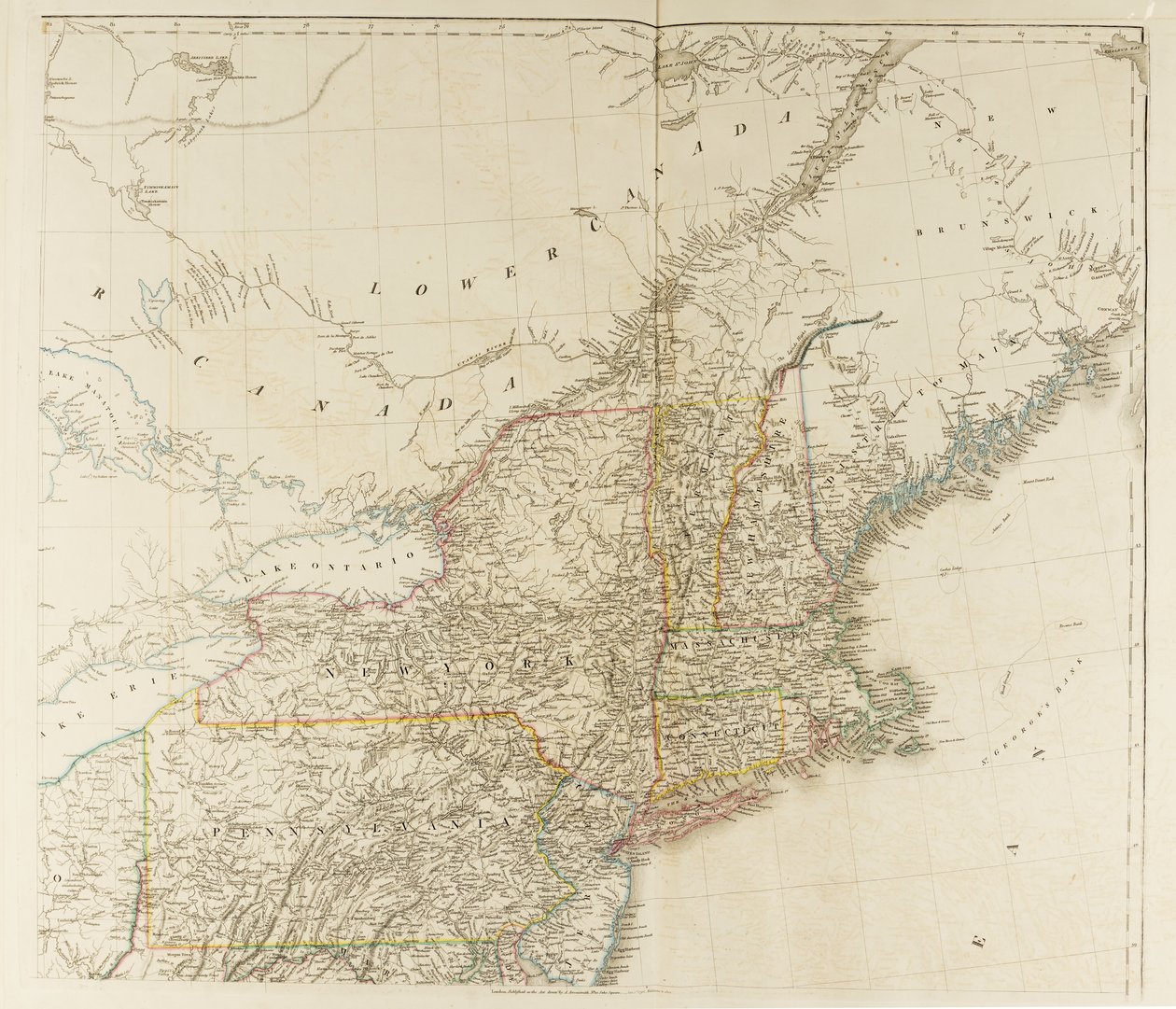 Um mapa dos Estados Unidos da América do Norte de Aaron Arrowsmith