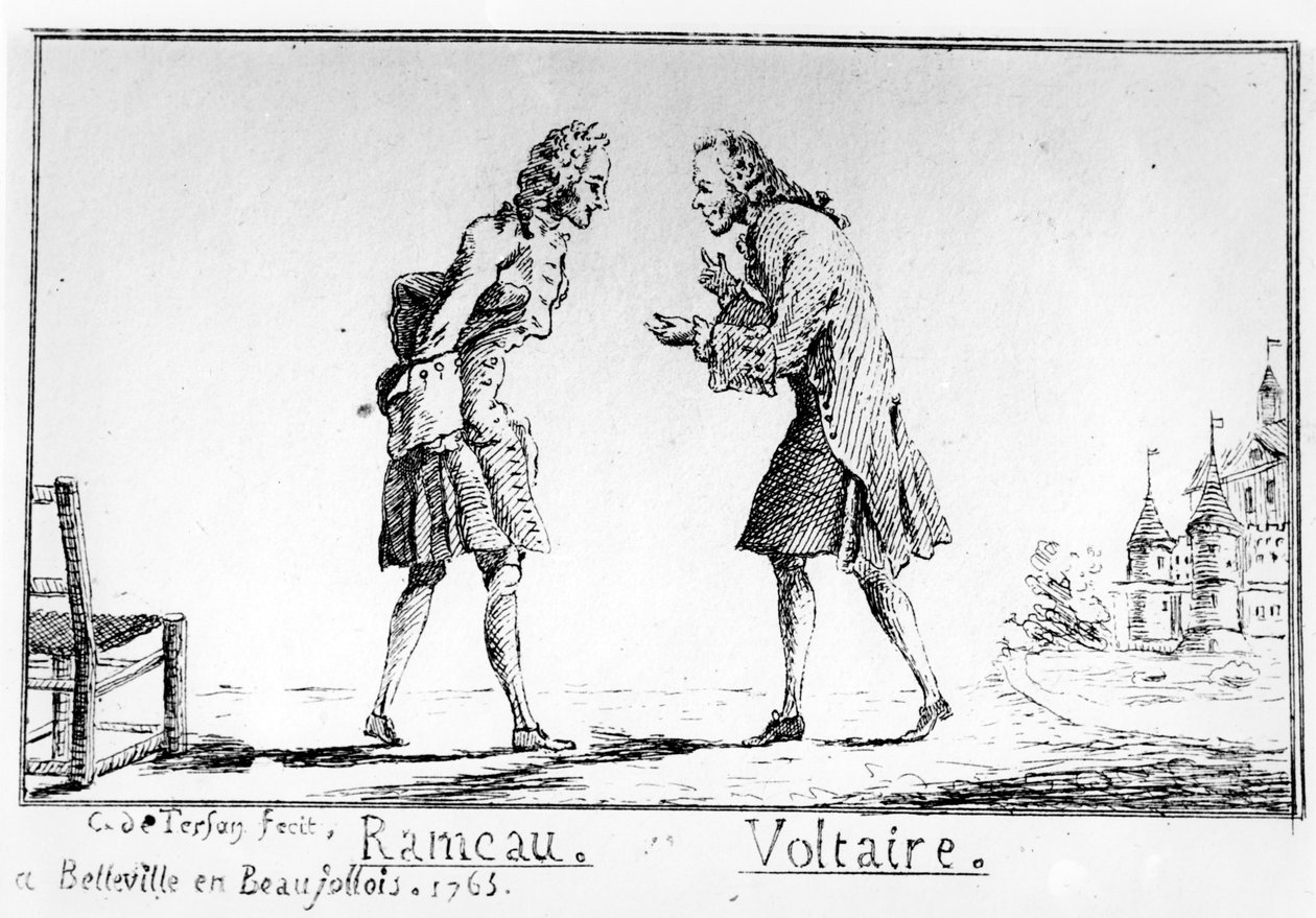 Rameau e Voltaire em Belleville, 1763 de Abbé Charles Philippe Campion de Tersan