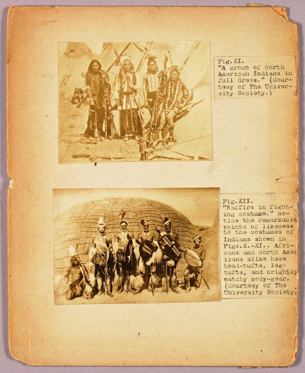 Fig. XI "Eine Gruppe nordamerikanischer Indianer in voller Tracht", Studienmappe für das Buch Tarnung im Tierreich de Abbott Handerson Thayer