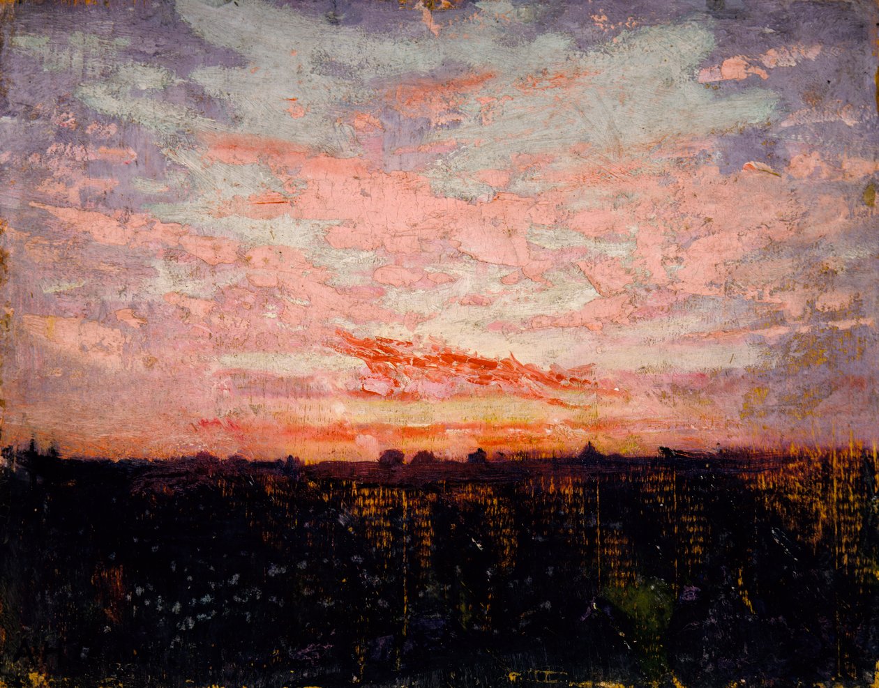 Sunrise or Sunset, estudo para livro, Concealing Coloration in the Animal Kingdom, ca. 1905-1909. de Abbott Handerson Thayer