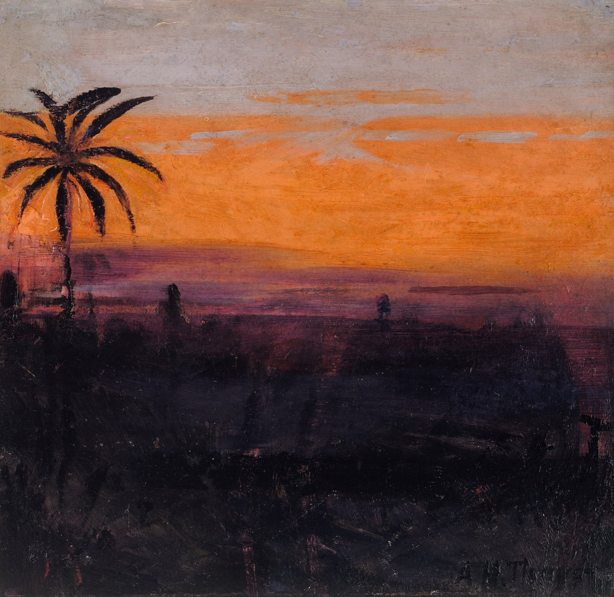 The Sky Simulated by Red Flamingoes, estudo para o livro Concealing Coloration in the Animal Kingdom. de Abbott Handerson Thayer