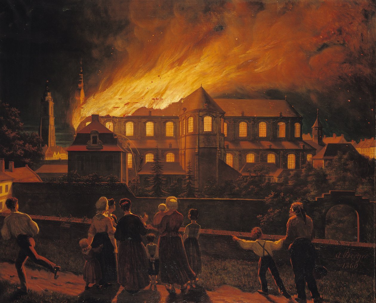 Incêndio na Catedral de Cambrai, 9 de setembro de 1859 de Abel Berger