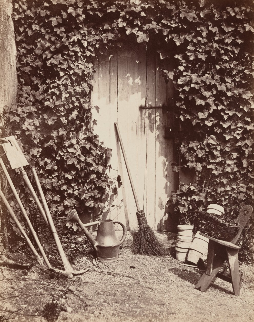 Porte de ferme de Marlotte (Porta de ferme de Marlotte),c. 1860 (foto) de Abel Briquet