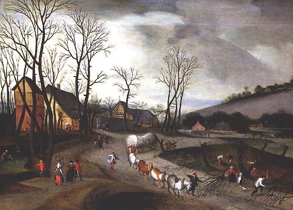 Paisagem de Inverno com a Polinização dos Camponeses de Abel Grimmer or Grimer