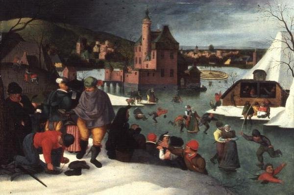 Paisagem de Inverno (óleo sobre painel) de Abel Grimmer or Grimer