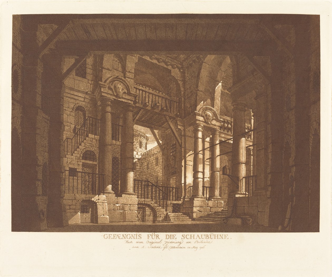 prisão para o Schaubühne de Abel Schlicht possibly after Giuseppe Galli Bibiena