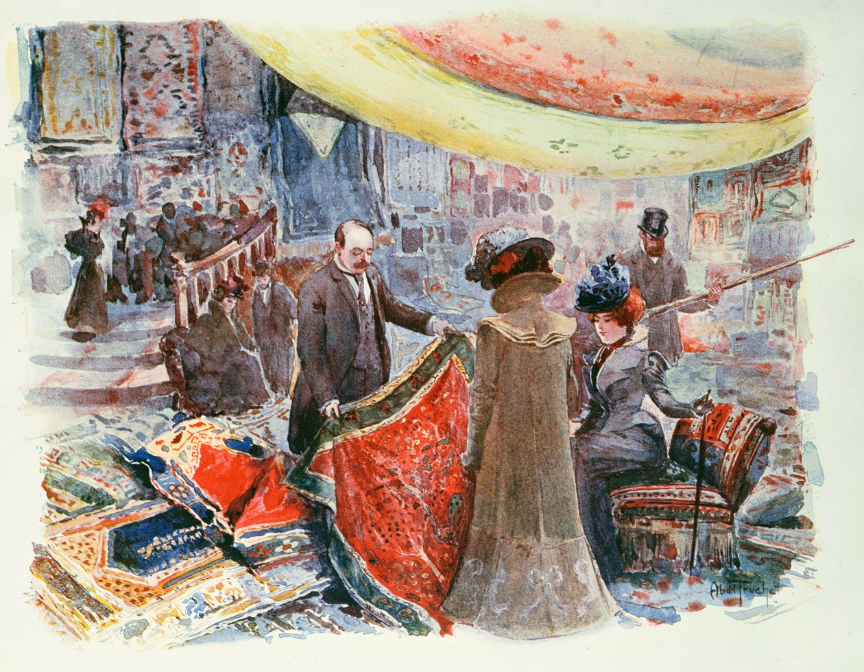 O salão de uma loja de departamentos na Place Clichy, Paris, c.1900 de Abel Truchet