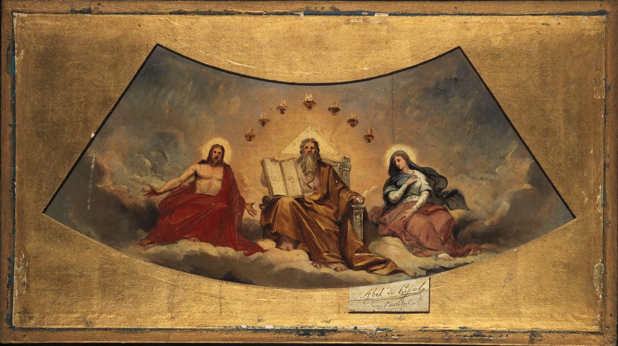 O Pai Eterno, Cristo e a Virgem Maria, ca. 1838 (óleo sobre tela) de Abel de Pujol