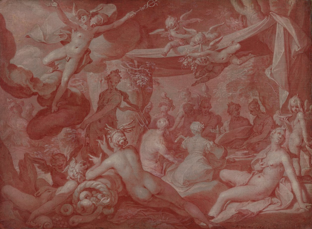 Deus refeição, possivelmente a refeição no casamento de Peleus e Thetis de Abraham Bloemaert