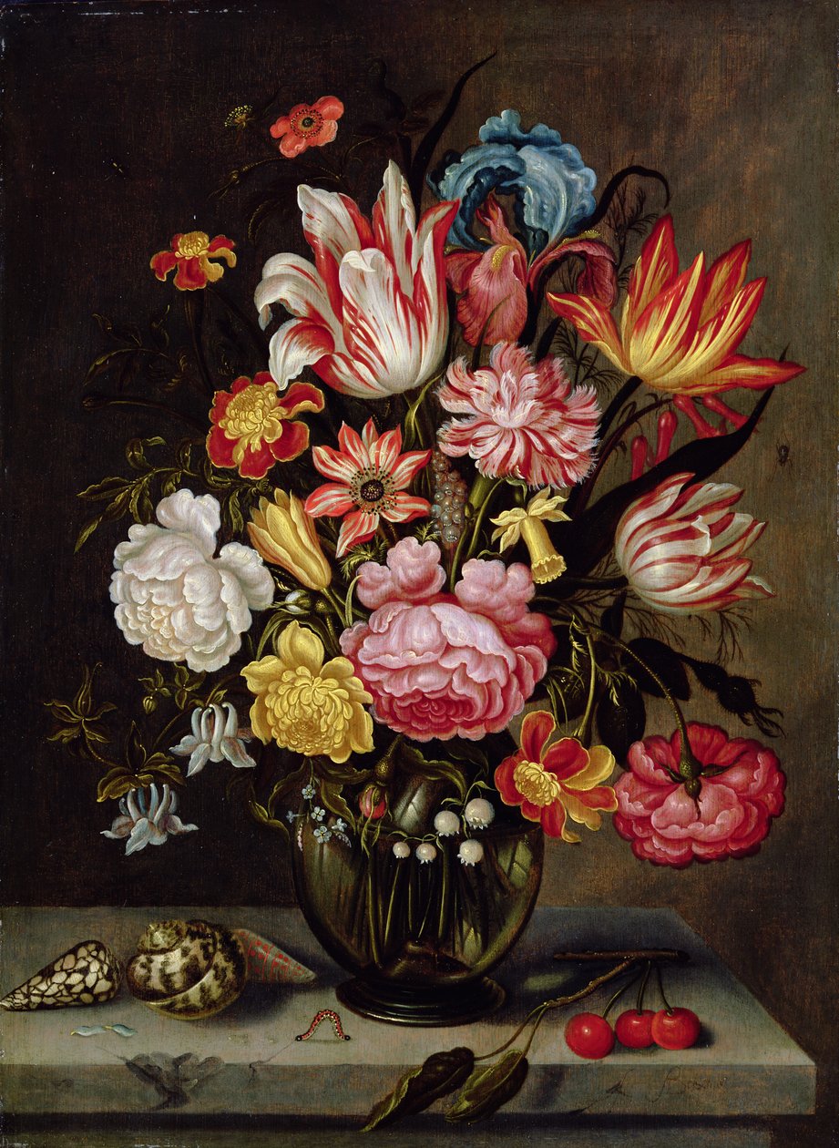 Ainda vida de flores em um vaso ovóide de Abraham Bosschaert