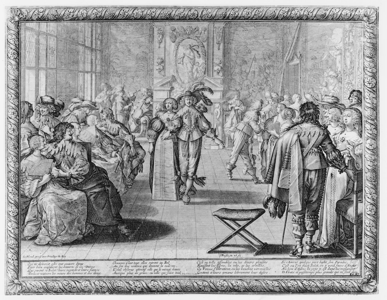 Uma bola da corte, c.1630 de Abraham Bosse