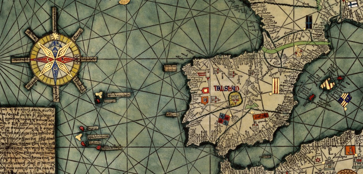 Espanha e Atlântico no Atlas Catalão de Abraham Cresques