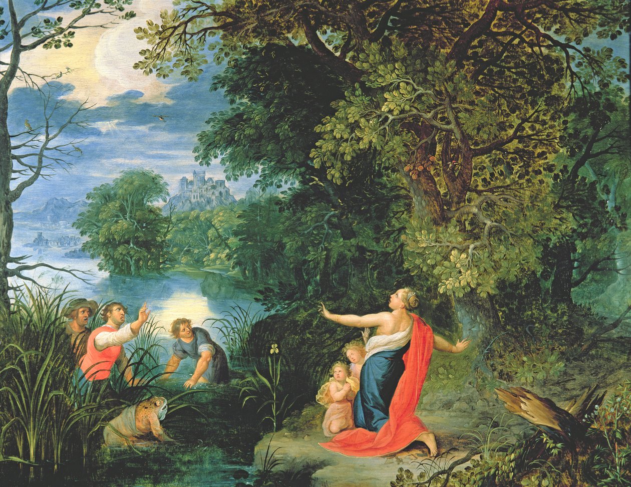 Latona e as rãs (óleo em cobre) de Abraham Govaerts