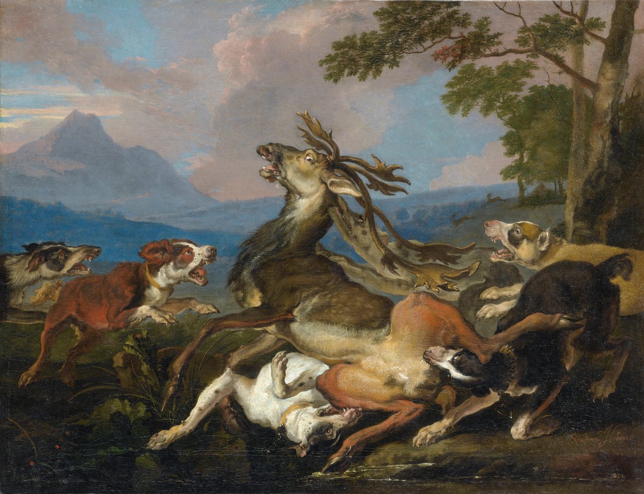 O Halali dos cervos de Abraham Danielsz. Hondius