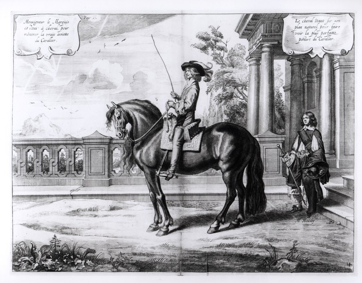 Ilustração de um manual de equitação, gravado por Peeter Clouwet (1629-70), 1658 de Abraham Jansz. van Diepenbeke