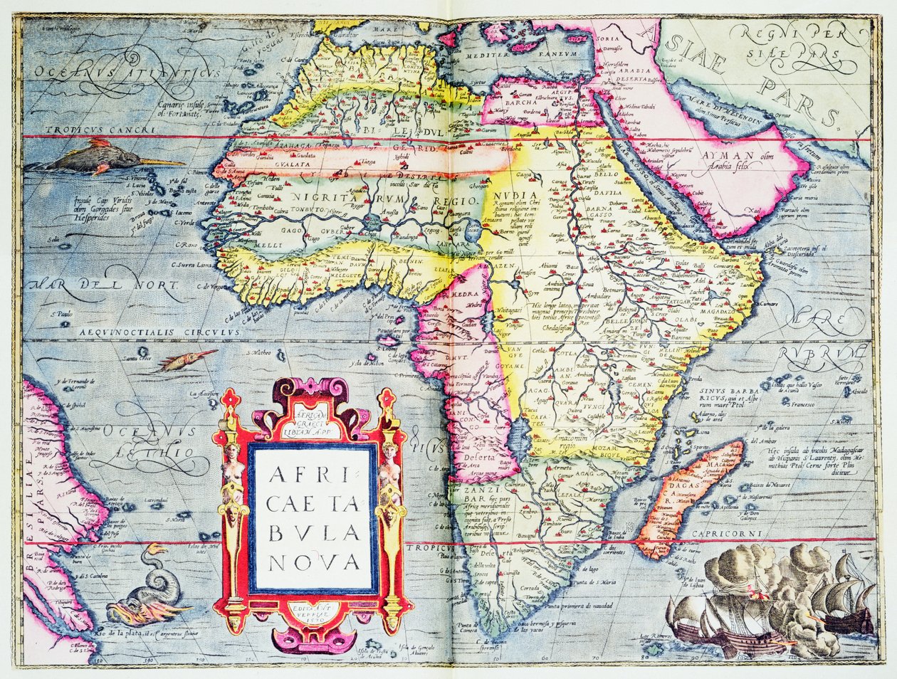 Um novo tabvla Africano, 1570 (gravura da cor) de Abraham Ortelius