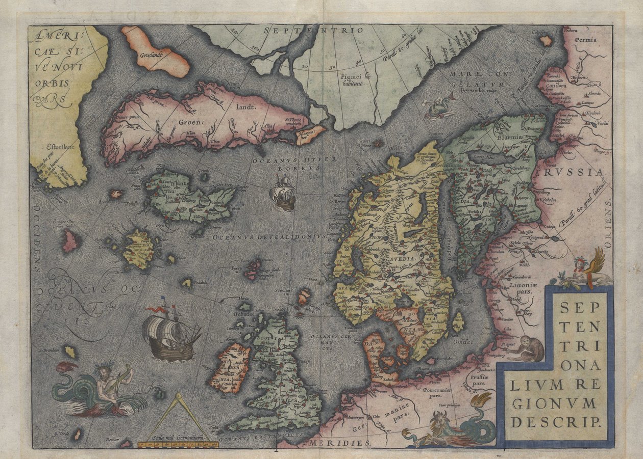 Mapa da Islândia por Abraham Ortelius em 1570 de Abraham Ortelius