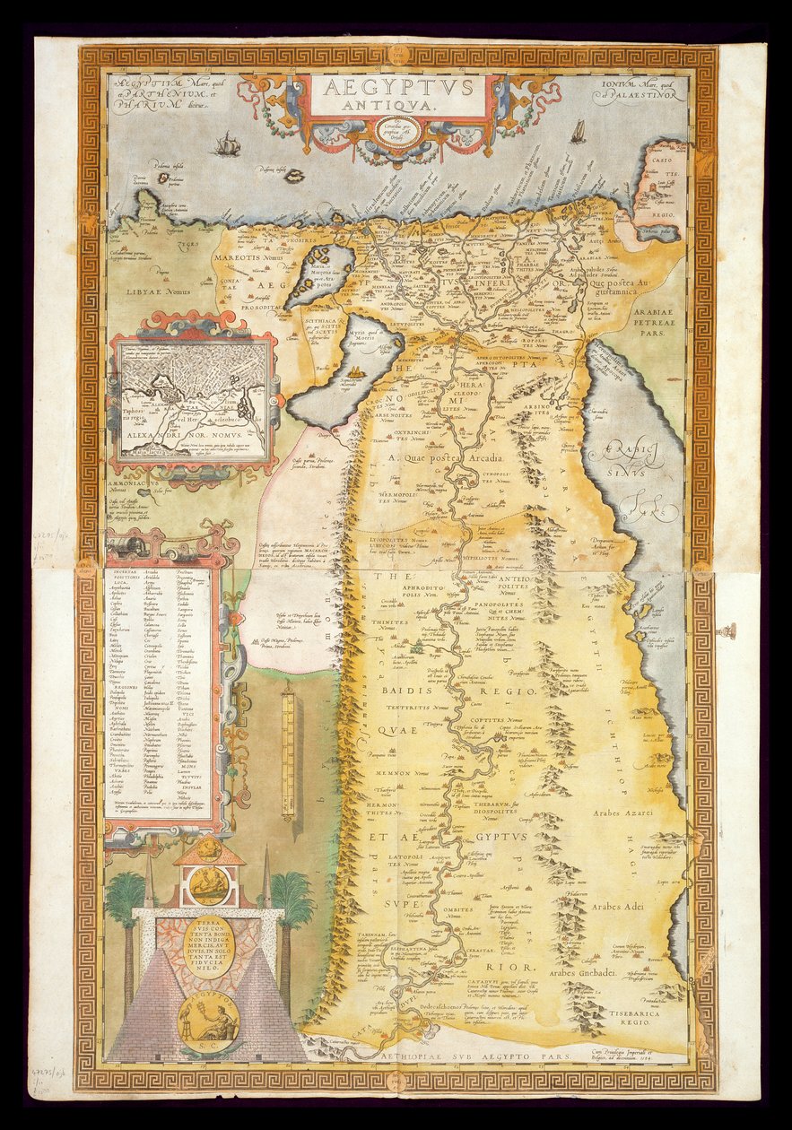 Mapa do Antigo Egito, 1584 de Abraham Ortelius
