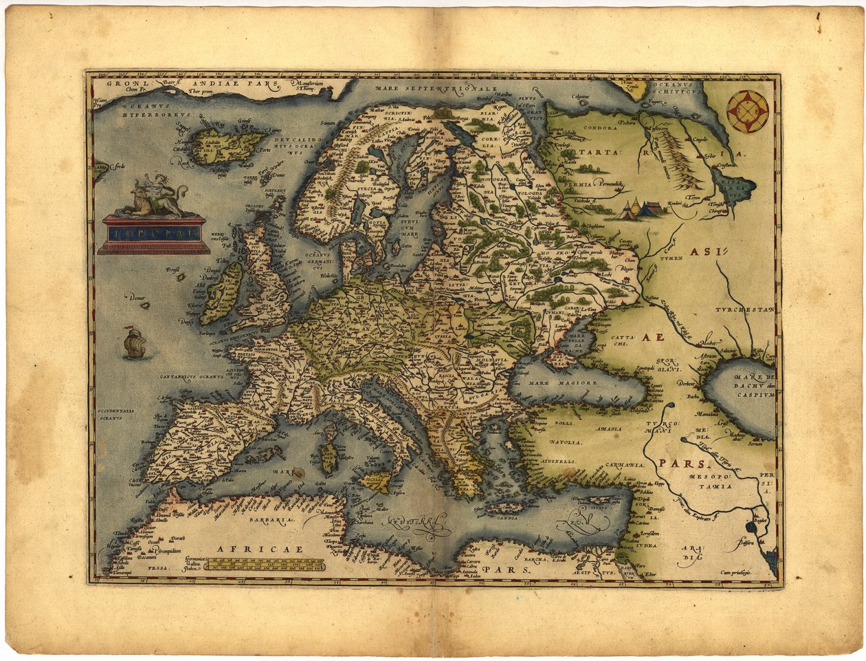 Mapa da Europa por Abraham Ortelius ( de Abraham Ortelius