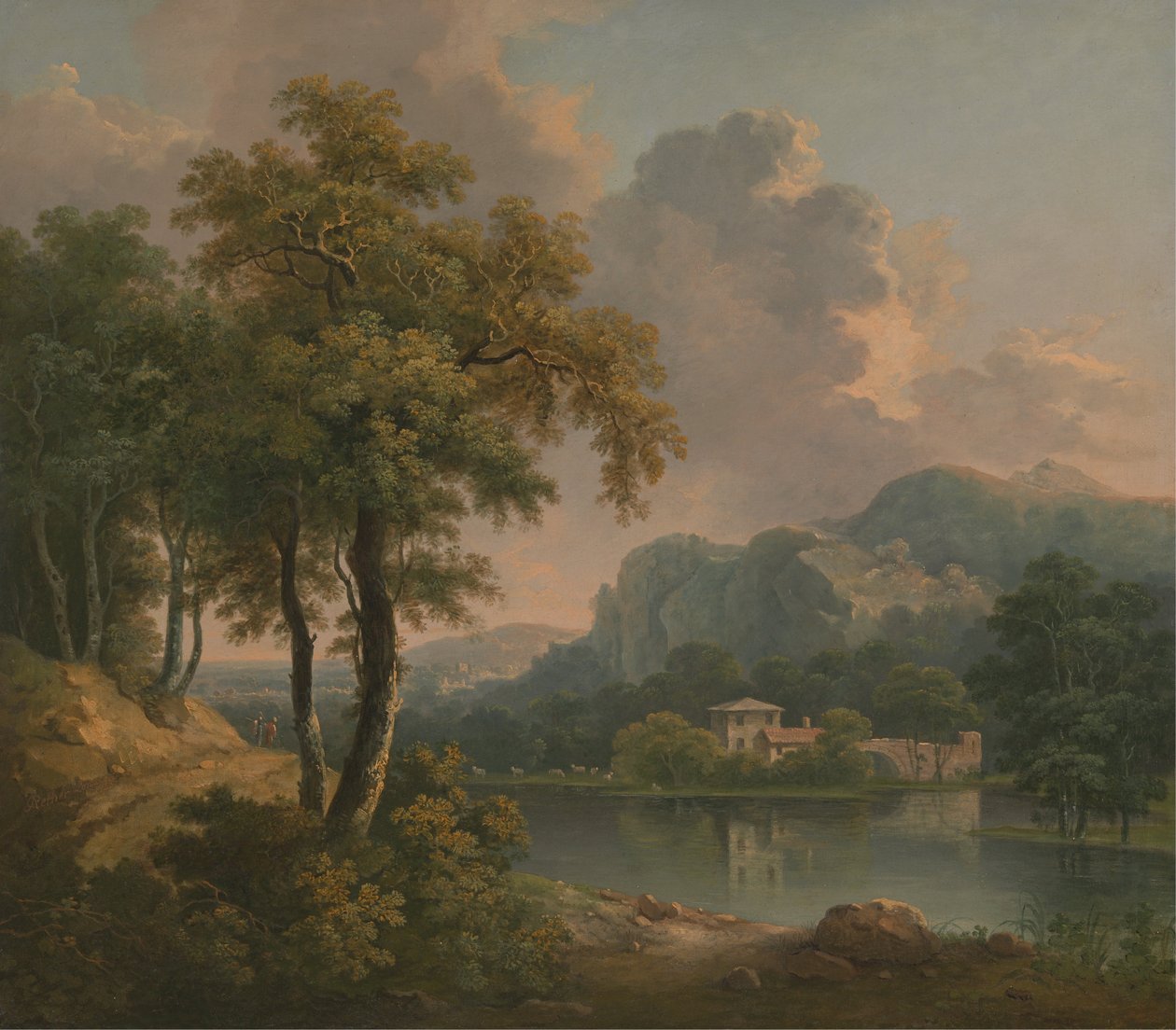 Paisagem montanhosa arborizada de Abraham Pether