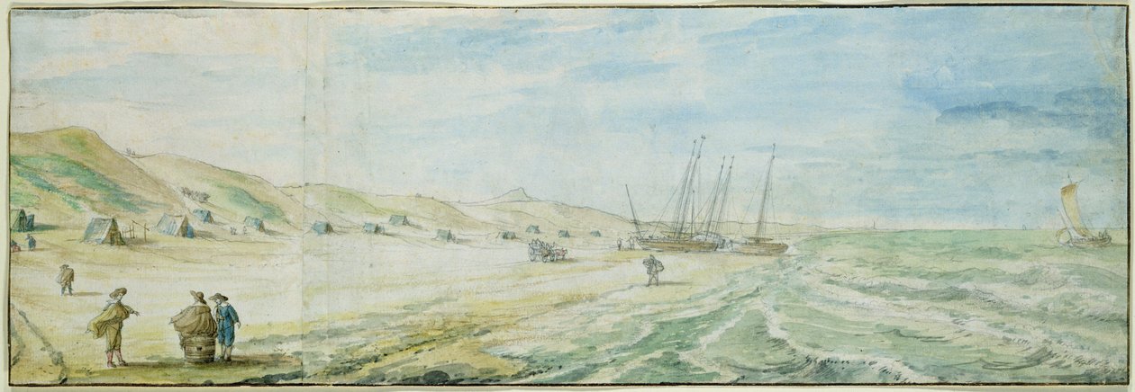 A praia de Wijk aan Zee de Abraham Willaerts