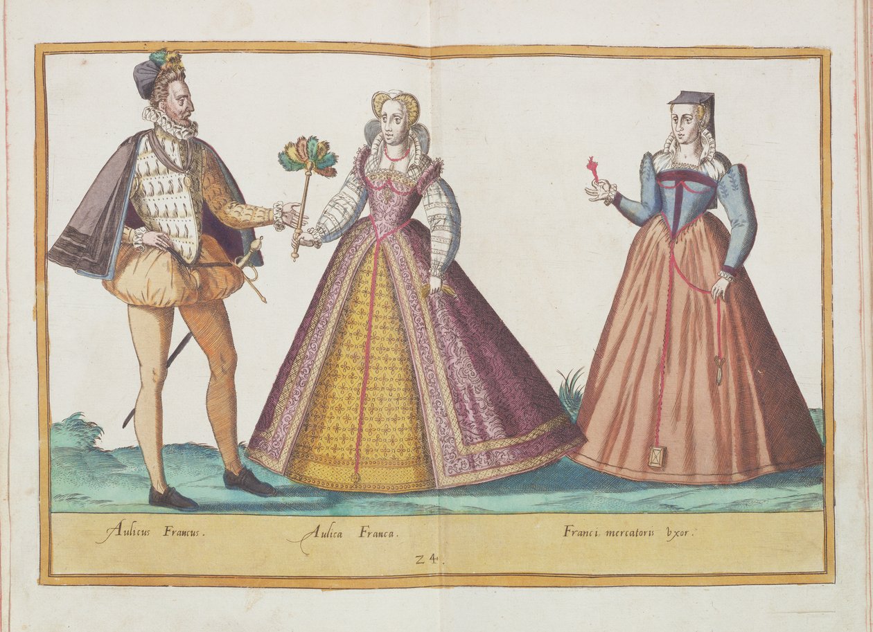 Trajes do século XVI de &39;Omnium Poene Gentium Imagines&39;, publicado em Colônia, 1577 (gravura colorida à mão) de Abraham de Bruyn
