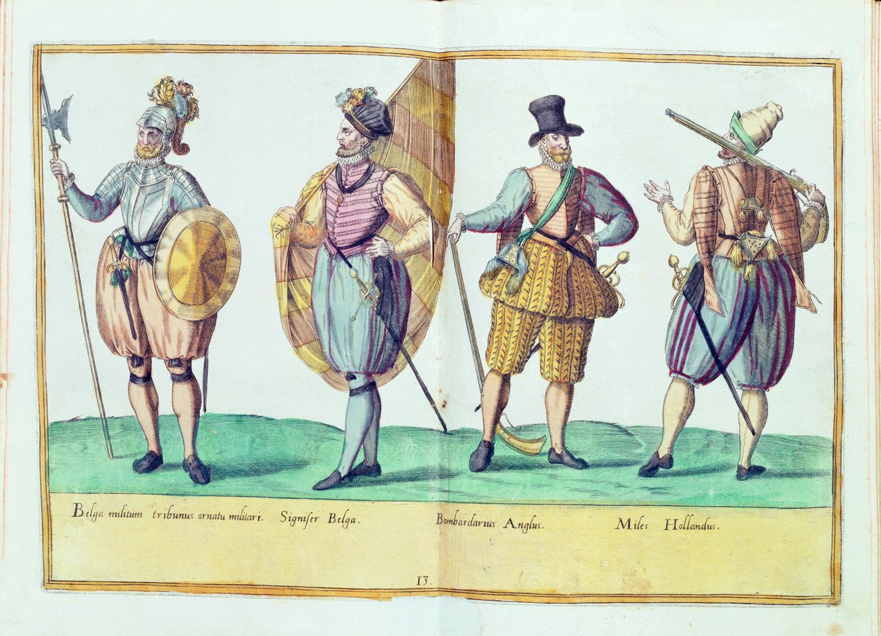 Trajes do século XVI de &39;Omnium Poene Gentium Imagines&39;, publicado em Colônia, 1577 (gravura colorida à mão) de Abraham de Bruyn