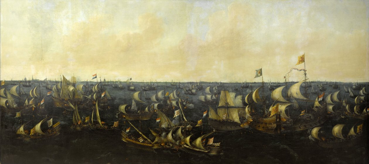 Batalha no Zuiderzee de Abraham de Verwer  